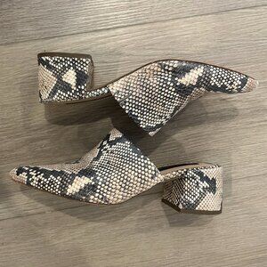 Steven by Steve Madden Snakeskin Block Heel Mule, Size 7
